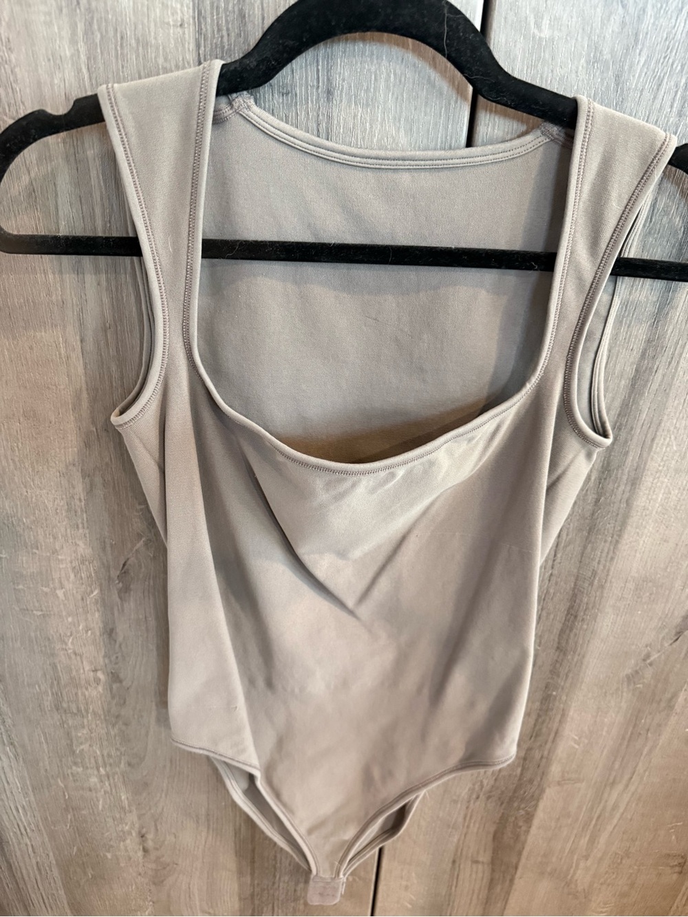 Scoop Neck Sleeveless Bodysuit - Gray